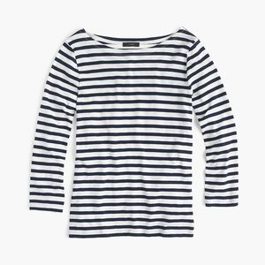 Black and white boatneck t-shirt